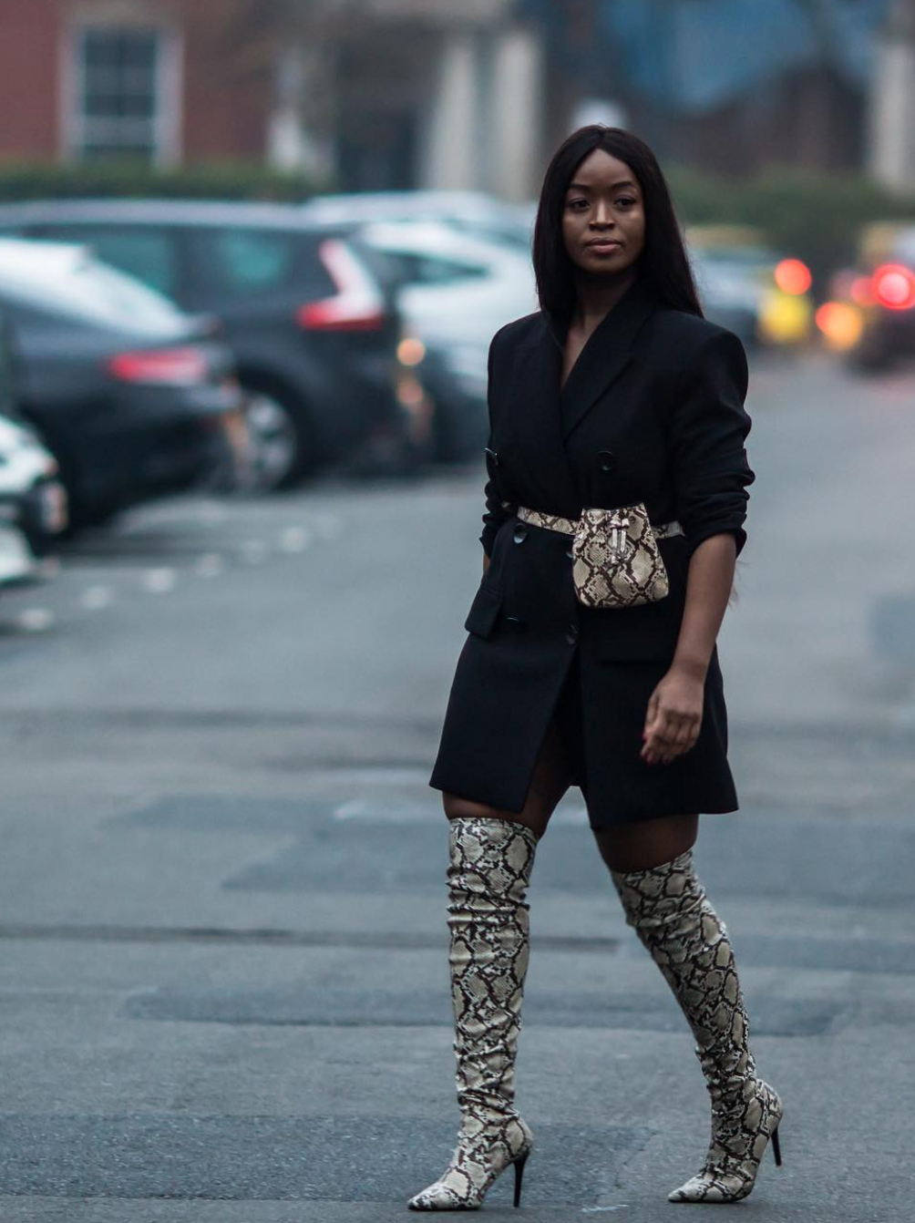 New Fashion Spring Outfit Solid Color Pointed-toe Stacked Knee High Boots